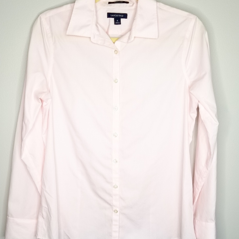 Land's End pink long sleeve blouse